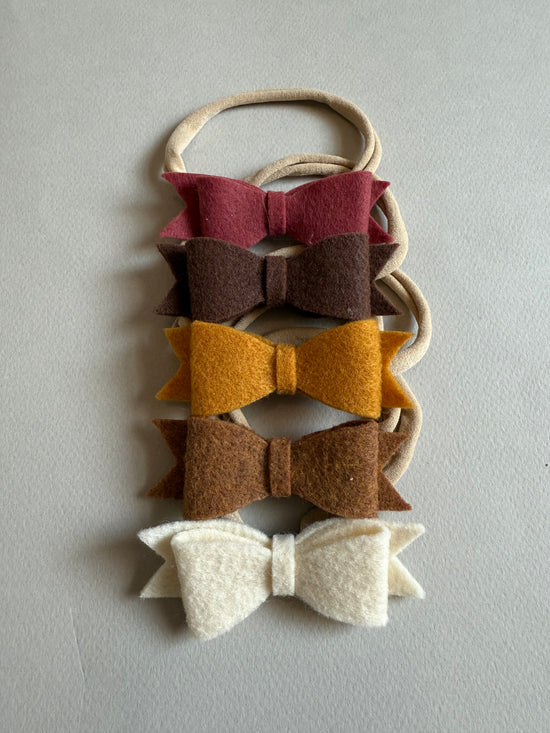 Felt Bow Headband Set | Autumn Hues