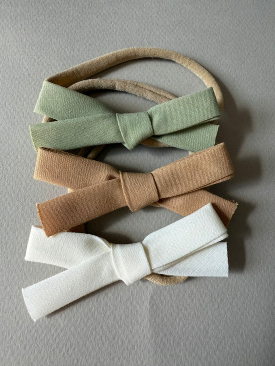 Bow Headband Set | Olive/Neutral