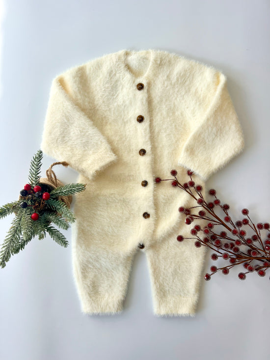 Holiday Fuzzy Romper | Buttercream