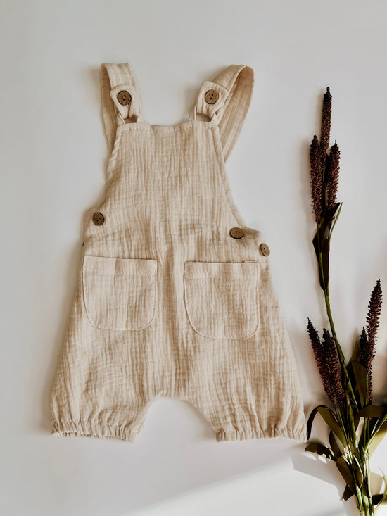 Gauze Pocket Romper | Buttercream