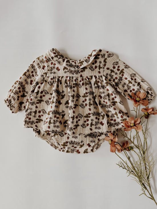 Dorothy Fall Floral Gauze Dress Romper