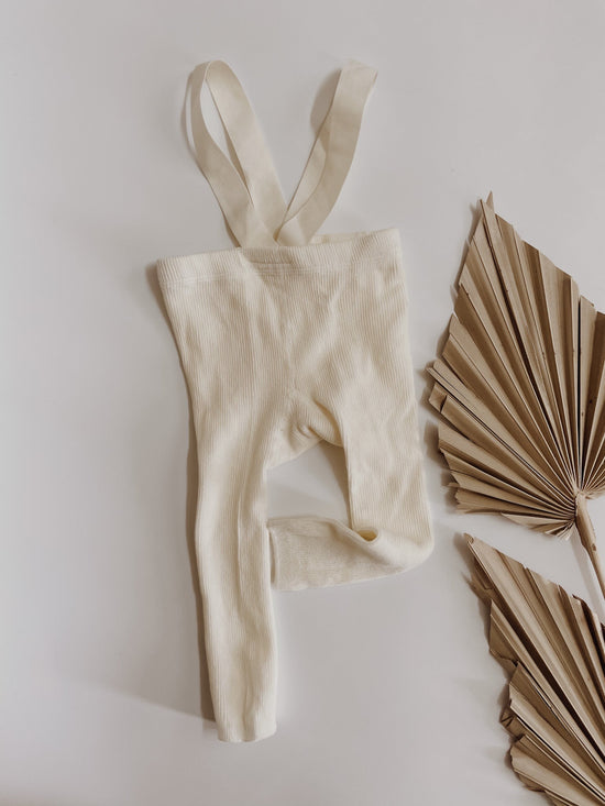 Imperfect Knit Suspender Tights | Vanilla
