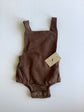 Imperfect Linen Overall Romper | Chocolate (3-6m)