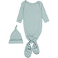 Bamboo Knotted Gown & Cap | Sea Green