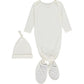 Bamboo Knotted Gown & Cap | White