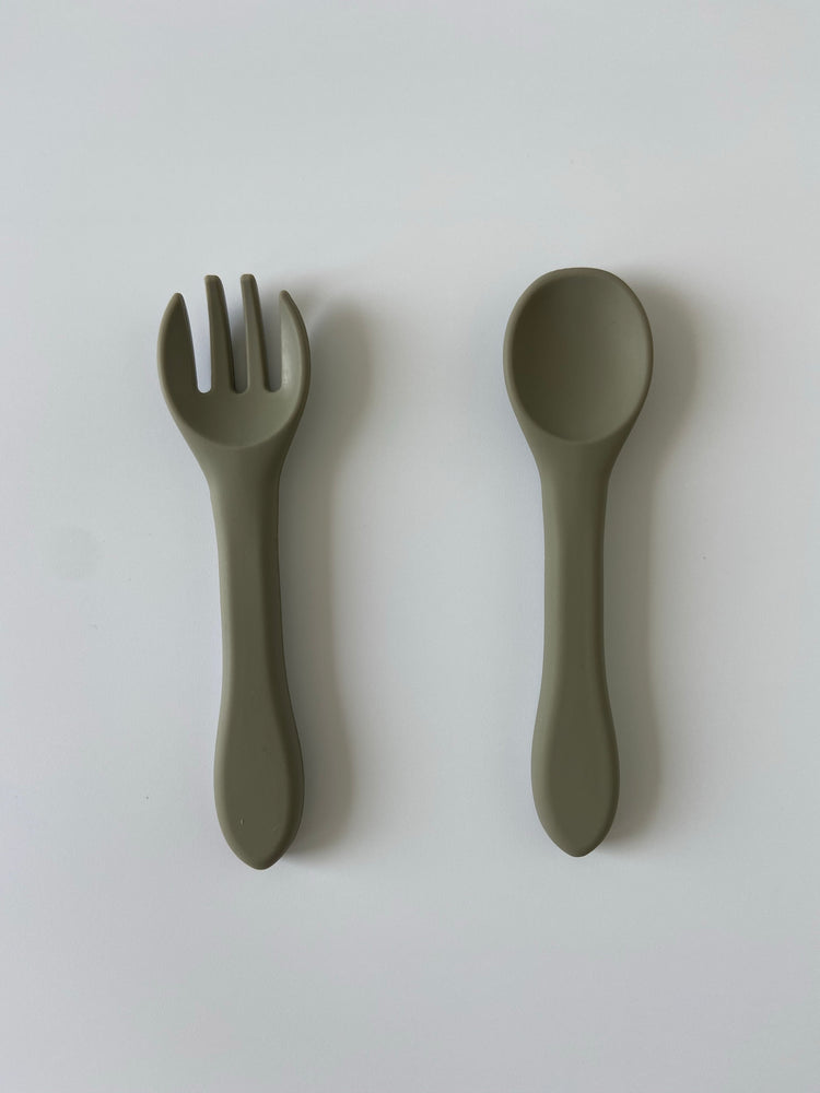 Silicone Spoon 2-Pack Sage & Beet