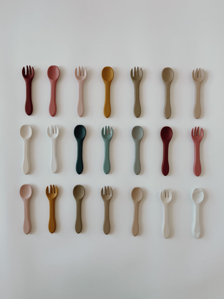 Silicone and Wooden Spoon & Fork Set