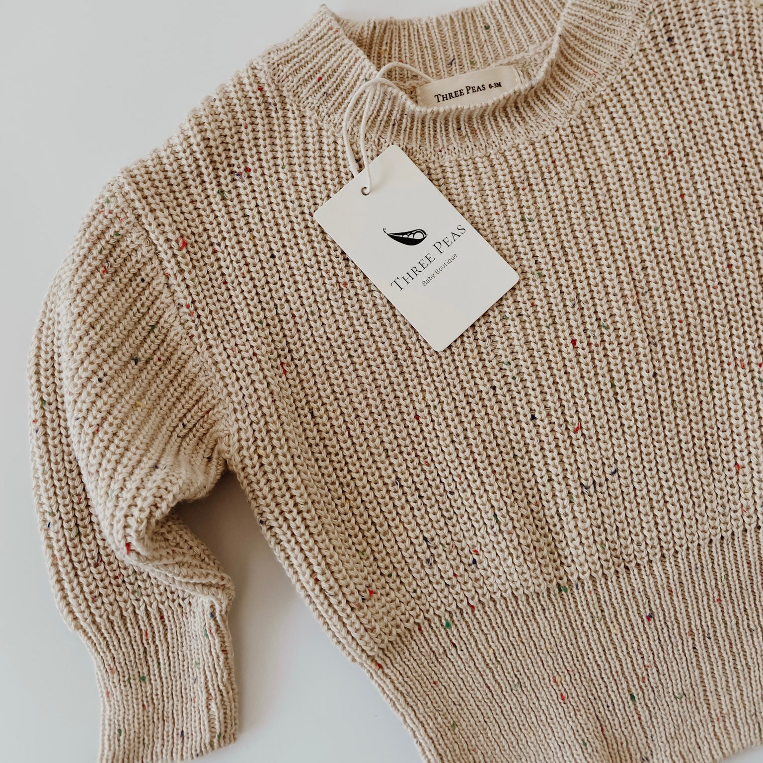 Three Peas Fleck Knit Sweater Warm Sand